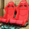 2x Bride Seat stradia lowmax Large Black Fiberglass Red ADR with International 185472865219 1