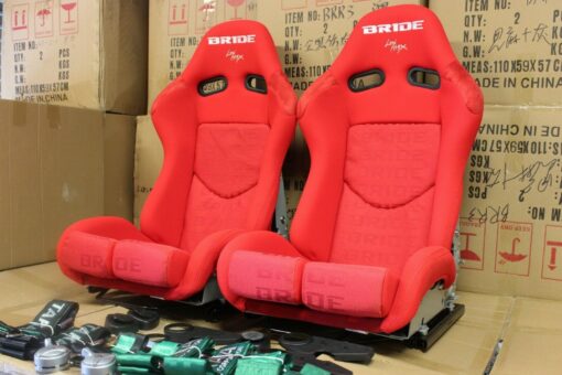 2x Bride Seat stradia lowmax Large Black Fiberglass Red ADR with International 185472865219 1