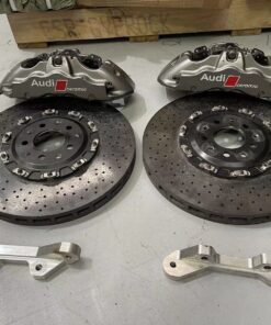 Genuine Audi carbon ceramic 6 pots calipers caliper disc and dog bone full set 185 1